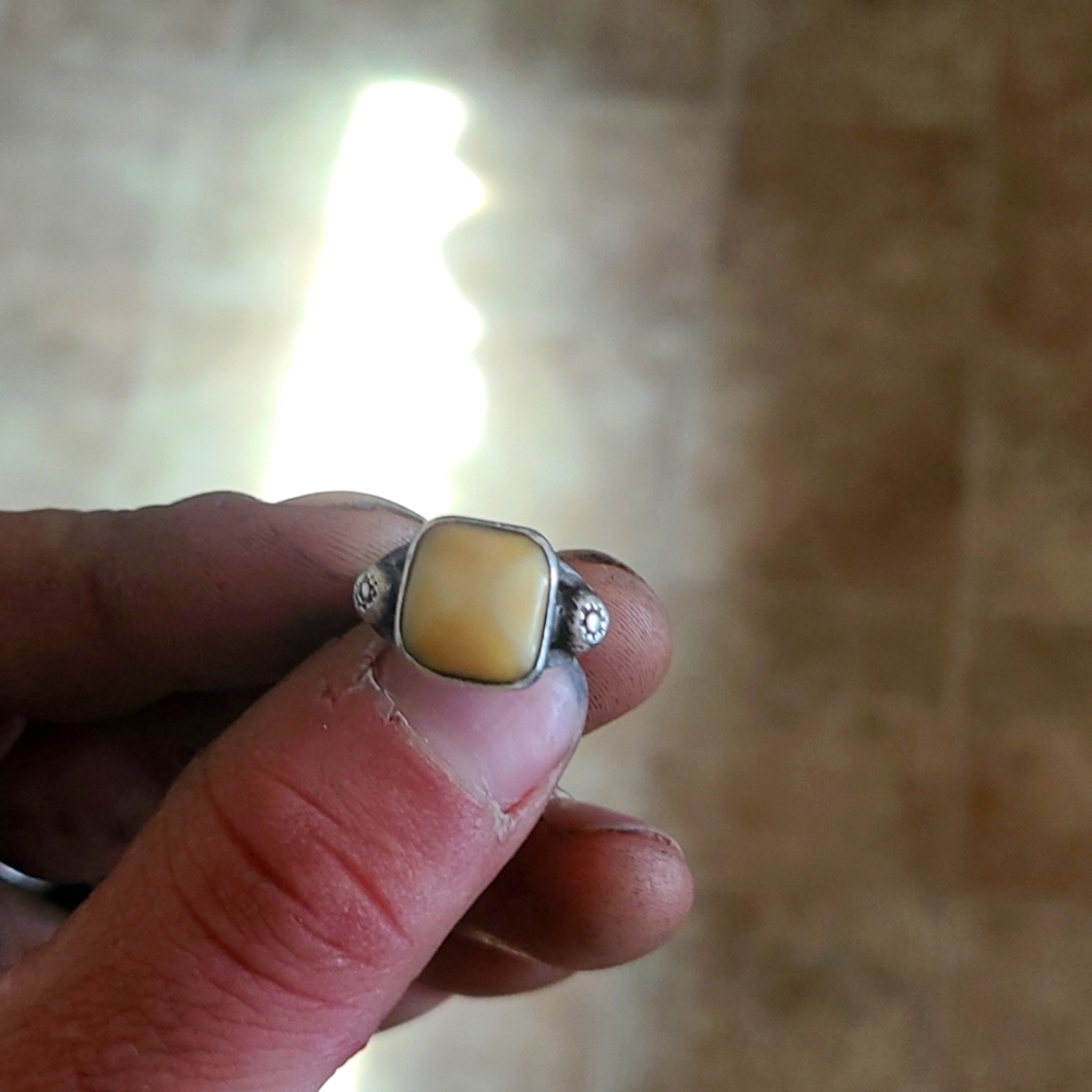 Silver and ivory ring